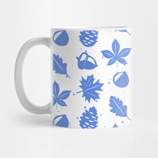 Graphic Nature Pattern in Blue Mug